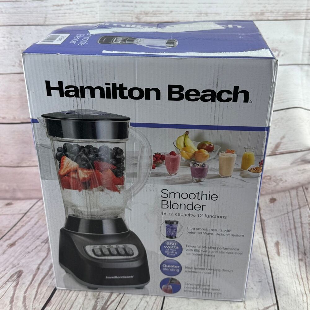 Hamilton Beach 50180FG Smoothie Blender 48 Oz 650 Watt Black 12 Functions